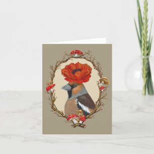 Mathew the hawfinch card bedankkaart