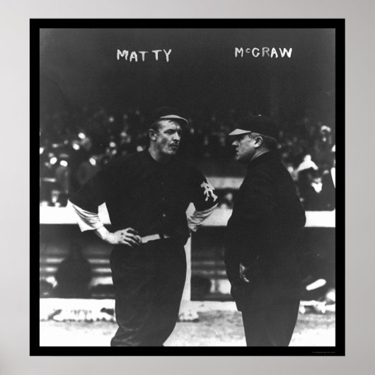 Mathewson McGraw Giants Baseball 1913 Poster (Voorkant)
