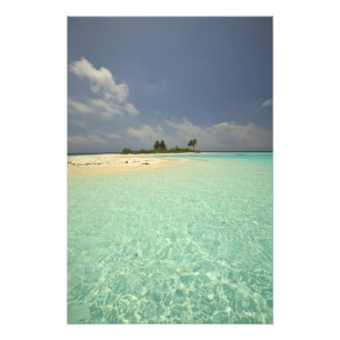 Mathidhoo-eiland, onbewoond, Noord-Huvadhoo Foto Afdruk