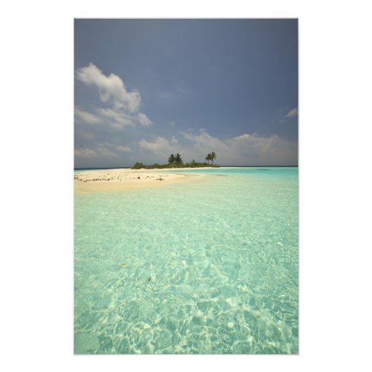 Mathidhoo-eiland, onbewoond, Noord-Huvadhoo Foto Afdruk (Voorkant)