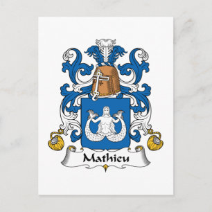 Mathieu Family Crest Briefkaart