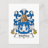 Mathieu Family Crest Briefkaart (Voorkant)
