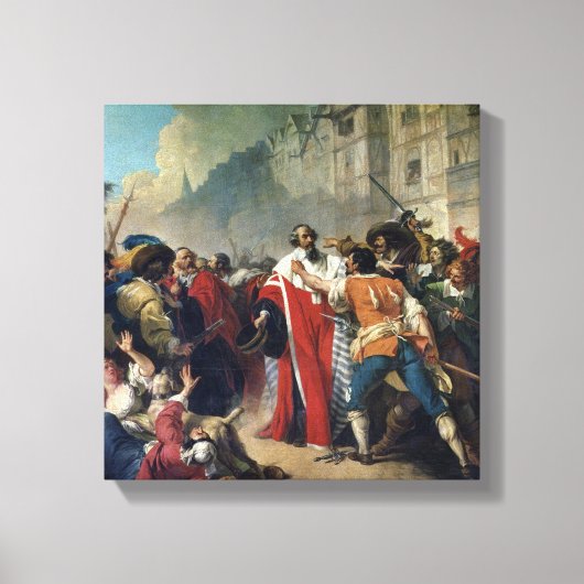 Mathieu Mole wordt tegengehouden door de Parijse m Canvas Afdruk (Voorkant)