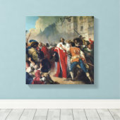 Mathieu Mole wordt tegengehouden door de Parijse m Canvas Afdruk (Insitu (Houten vloer))