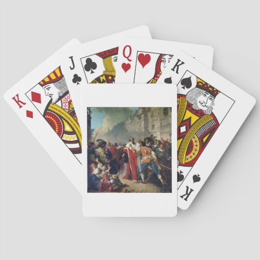 Mathieu Mole wordt tegengehouden door de Parijse m Pokerkaarten (Achterkant)
