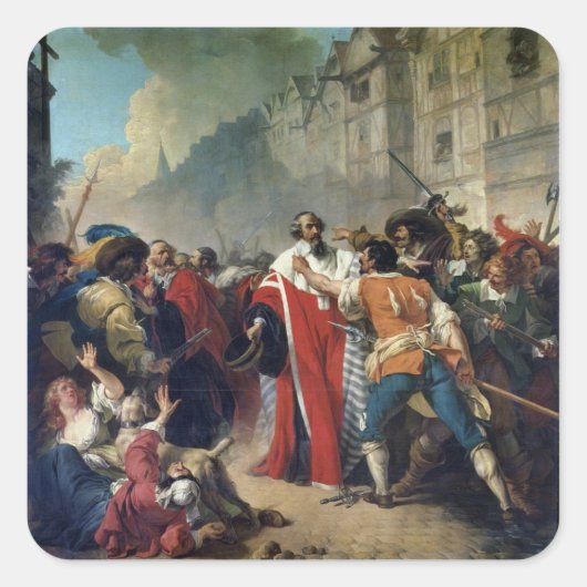 Mathieu Mole wordt tegengehouden door de Parijse m Vierkante Sticker (Voorkant)