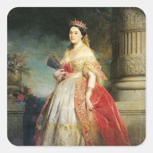 Mathilde Laetitia Wilhelmine Bonaparte 1861 Vierkante Sticker (Voorkant)