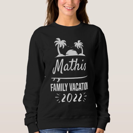 Mathis Family Vacation Tropical Group Trip Beach Trui (Voorkant)