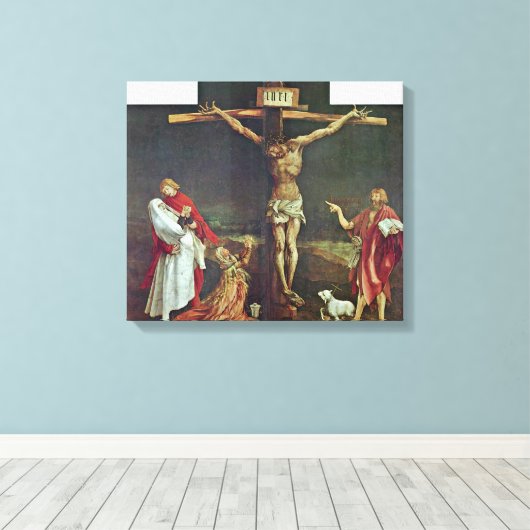 Mathis Grunewald Gothart - Crucifixe of Christus Canvas Afdruk (Insitu (Houten vloer))