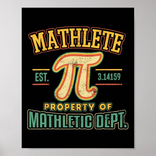 Mathlete Mathletic Department PI 3.14 Wiskunde Cal Poster (Voorkant)