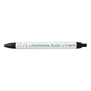 Mathletes Rule I Love Wiskunde i sum pi Fun Zwarte Inkt Pen