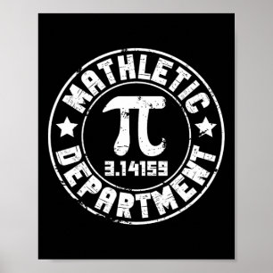 Mathletic Department 3.14159 Pi Day Wiskunde Teach Poster
