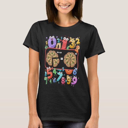 Maths Day Costume Idea For Kids & Pizza Numbers Fr T-shirt (Voorkant)