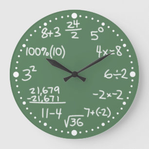 Maths Mathematical Equations Clock with Minutes Grote Klok