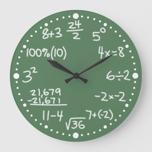 Maths Mathematical Equations Clock with Minutes Grote Klok (Voorkant)
