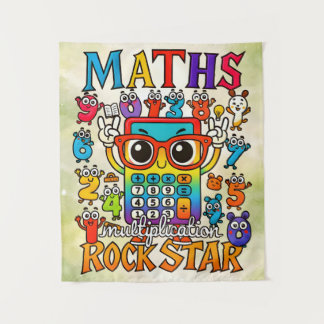 Maths Multiplication Rockstar Cute Poster for Kids Wandkleed