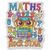 Maths Rock Star Cute Math Sticker for Kids (Voorkant)