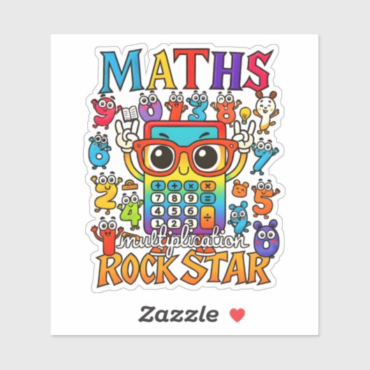 Maths Rock Star Cute Math Sticker for Kids (Vel)