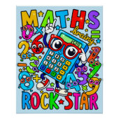 Maths Rock Star Poster for Kids UK Classroom (Voorkant)