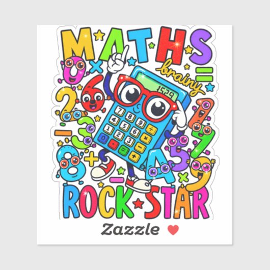 Maths Rock Star Sticker for Kids UK (Vel)
