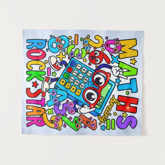Maths Rockstar Banner for Number Day Schools Wandkleed (Voorkant (horizontaal))