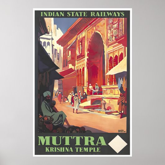 Mathura India Print Krishna Tempel Poster Roger (Voorkant)