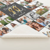 Matig 80e verjaardag multi-fotoscriptgeschenk sherpa deken (3/4)