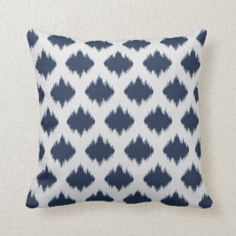 Matig abstract-blauw-witte-ikatkussen kussen