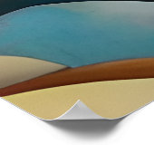 Matig Abstract blauw zwart geel wit Poster (Hoek)