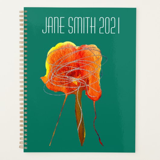 Matig abstract bloemfloranje waterverf planner (Voorkant)