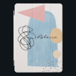 Matig Abstract Blush Pink Blue Shapes Monogram iPad Pro Cover<br><div class="desc">Het ontwerp biedt een leuke groep moderne abstracte vormen van het minimalistische type in wazige roze,  blauw en zwart. Pas de naam van keus aan. Geweldig cadeauidee voor alle gelegenheden.</div>