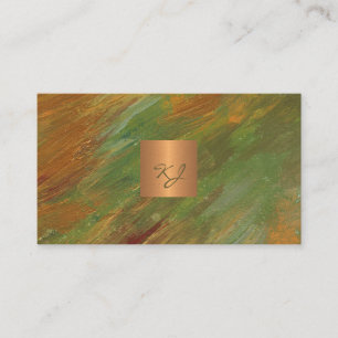 Matig abstract elegant goud, monogrammen visitekaartje