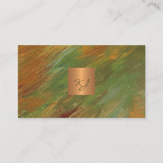 Matig abstract elegant goud, monogrammen visitekaartje (Voorkant)
