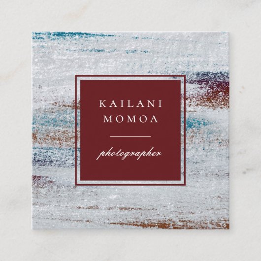 Matig, Abstract gekleurd patroon Vierkante Visitekaartje (Voorkant)