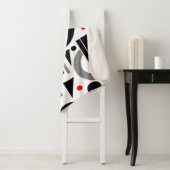 Matig Abstract grijs rood wit Sherpa Deken (In situ)