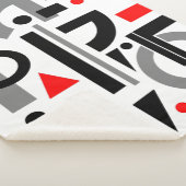 Matig Abstract grijs rood wit Sherpa Deken (3/4)