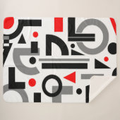 Matig Abstract grijs rood wit Sherpa Deken (Voorkant (horizontaal))