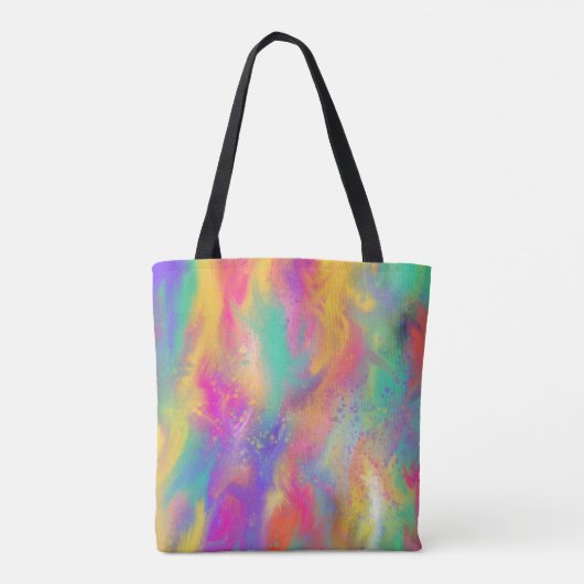 Matig abstract kleurig schilderij tote bag (Achterkant)