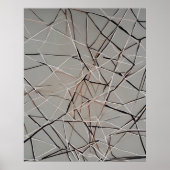 Matig Abstract Lineaal goudgrijs Poster (Voorkant)