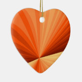 Matig Abstract Oranje Rood Vanilla Fractal Heart Keramisch Ornament (Rechts)