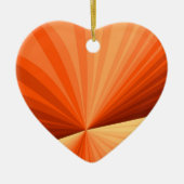 Matig Abstract Oranje Rood Vanilla Fractal Heart Keramisch Ornament (Voorkant)