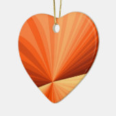 Matig Abstract Oranje Rood Vanilla Fractal Heart Keramisch Ornament (Links)