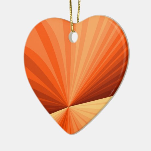 Matig Abstract Oranje Rood Vanilla Fractal Heart Keramisch Ornament (Links)