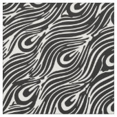 Matig abstract zwarte, witte pauw veren stof (Close Up)