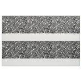 Matig abstract zwarte, witte pauw veren stof (Fat Quarter)