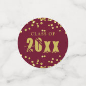 Matig Afstuderen maroon Gold Confetti jaar (Kleine voorkant)