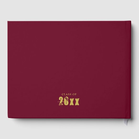 Matig Afstuderen maroon Gold Confetti jaar Gastenboek (Achterkant)