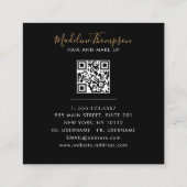 Matig Agate Black Gold Photo QR Code Monogram Vierkante Visitekaartje (Achterkant)
