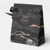Matig Agate Geode Black Roos Gold Bedankdoosjes (Voorkant Zijde)