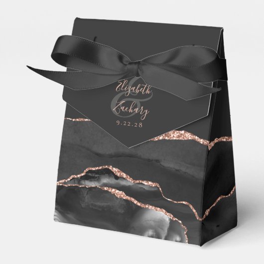 Matig Agate Geode Black Roos Gold Bedankdoosjes (Voorkant Zijde)